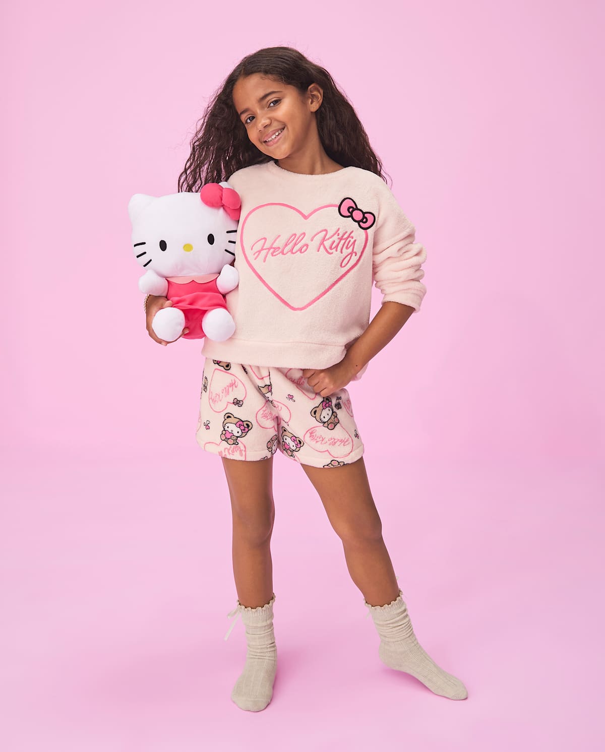 Пижама Hello Kitty® Heart для детей, флис — The Children's Place, цвет: Розовый — фото 2