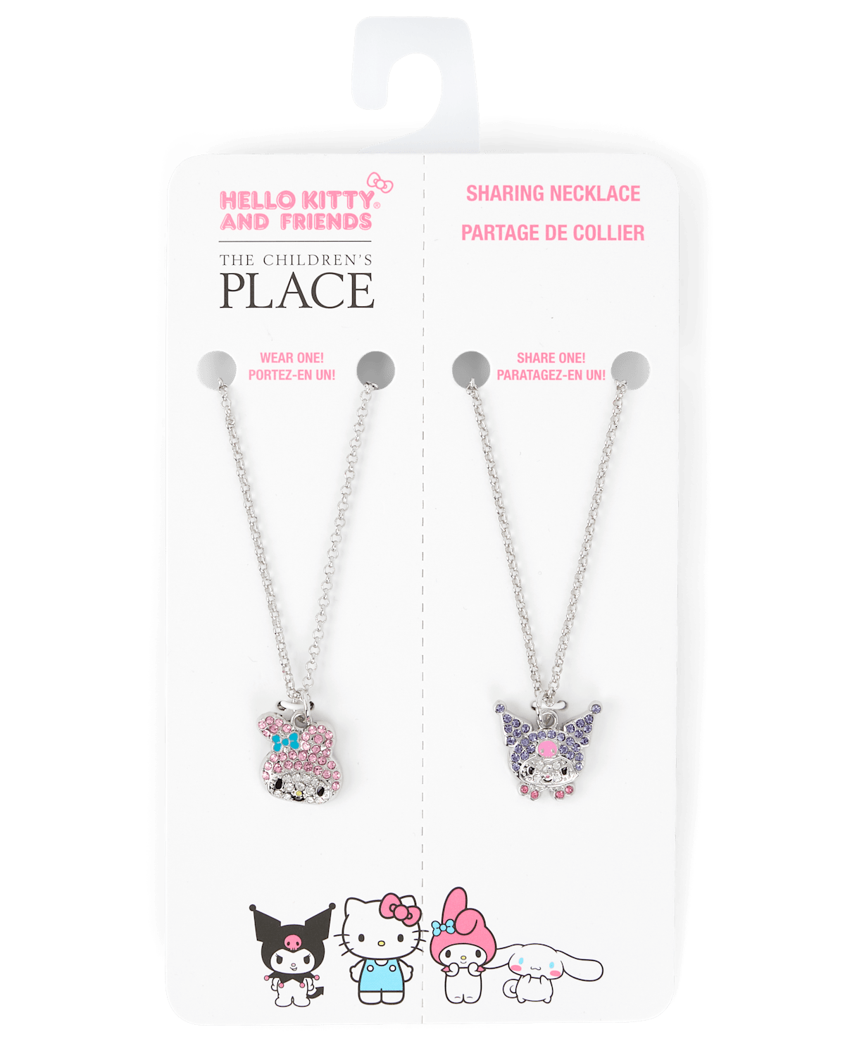 Колье The Children's Place Hello Kitty And Friends™ Pave 2-Pack для девочек, цвет: Разноцветный — фото 1