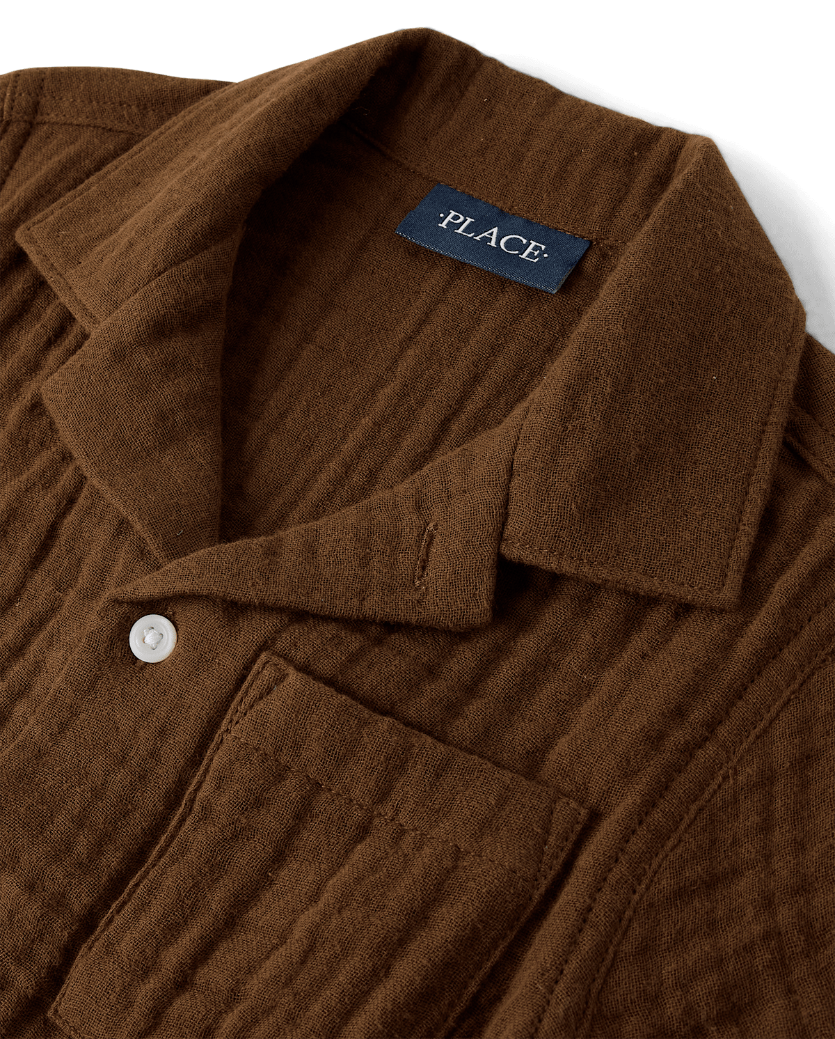 Рубашка The Children's Place Gauze Button Up для мальчиков, цвет: Коричневый — фото 2