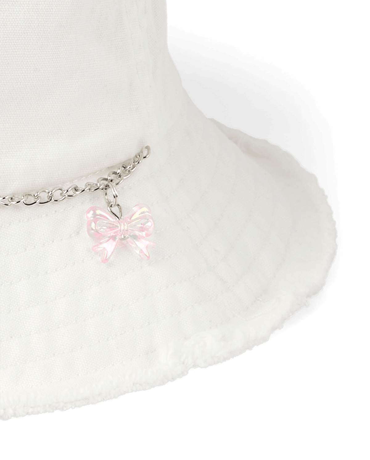 Панама The Children's Place Bow Frayed Denim Bucket Hat для девочек, цвет: Белый — фото 3