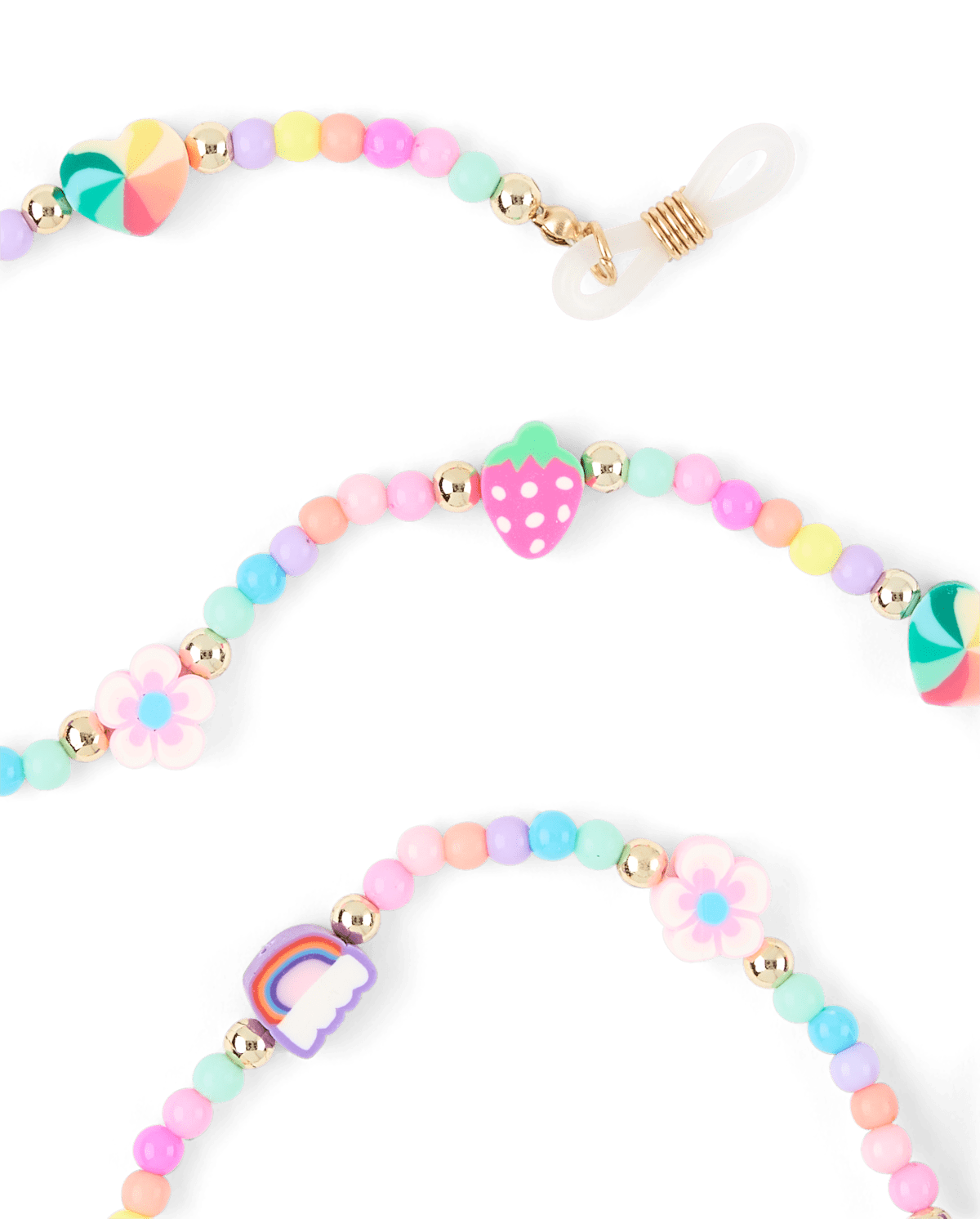 Солнцезащитные очки The Children's Place Happy Face Beaded Sunglasses Chain для девочек, цвет: Разноцветный — фото 3
