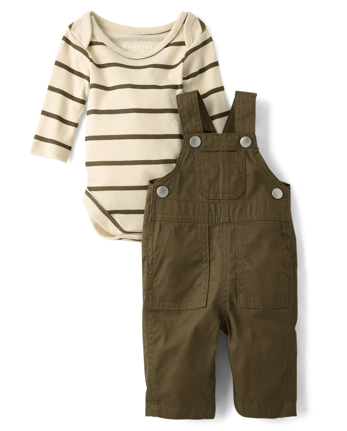 Комбинезоны The Children's Place Utility Overalls 2-Piece Outfit Set для мальчиков-малышей, цвет: Зелёный — фото 1