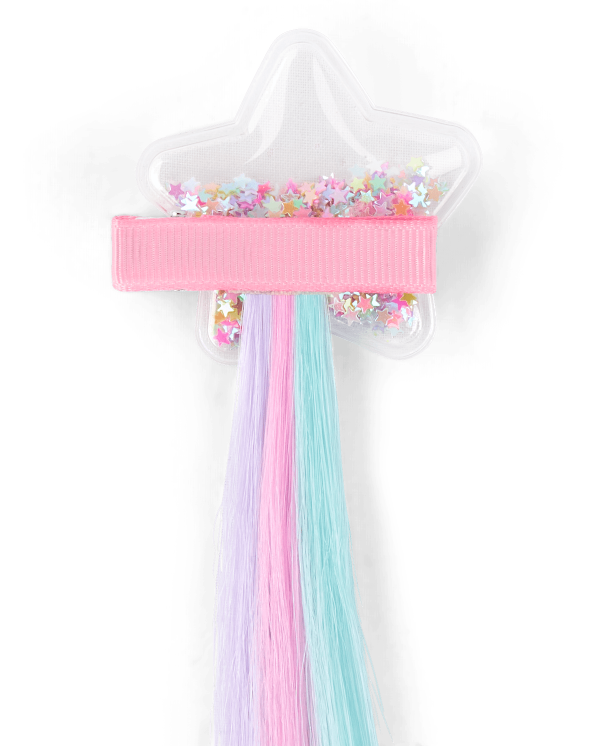 Аксессуары для волос The Children's Place Shakey Star Faux Hair Extension Hair Clip 2-Pack для девочек, цвет: Разноцветный — фото 2