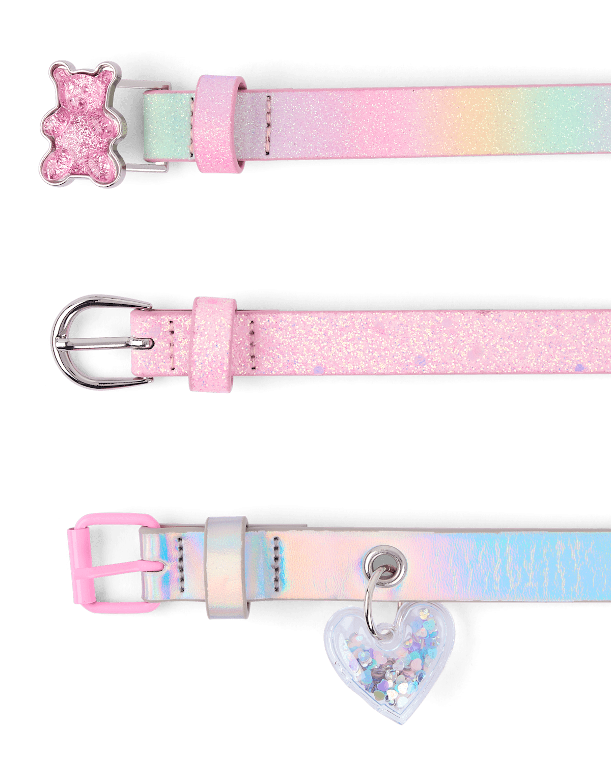 Ремни The Children's Place Glitter Candy Bear 3-Pack для девочек, цвет: Разноцветный — фото 1