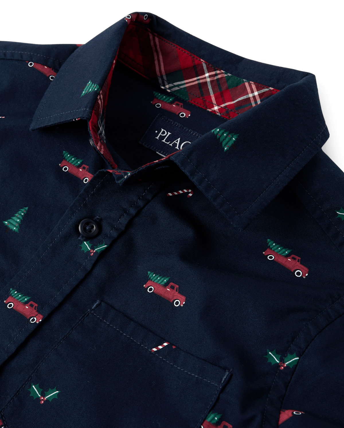 Рубашка The Children's Place Christmas Poplin Button Up для мальчиков, цвет: Синий — фото 2