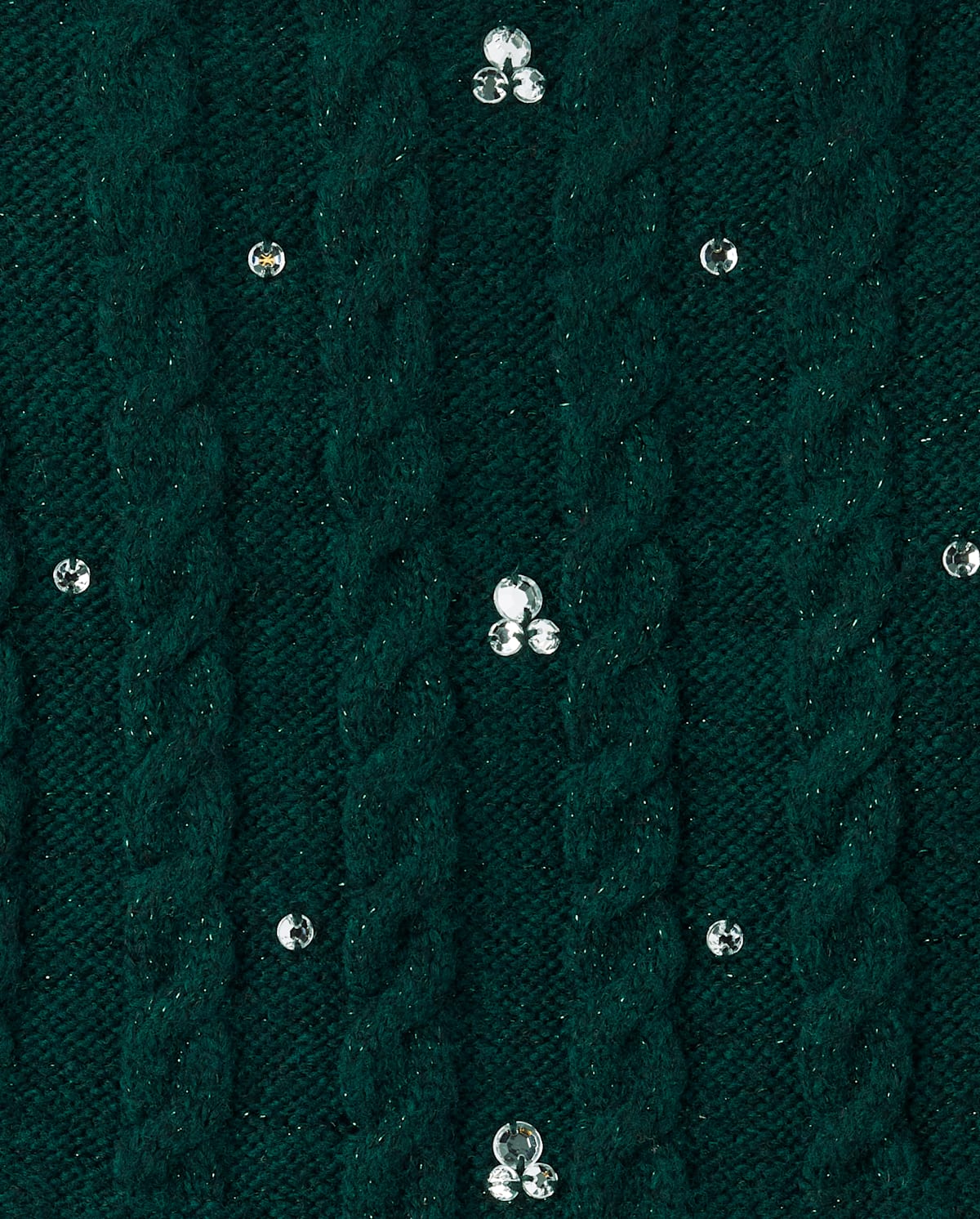 Платье The Children's Place Rhinestone Cable Knit Sweater Dress для девочек, цвет: Зелёный — фото 2