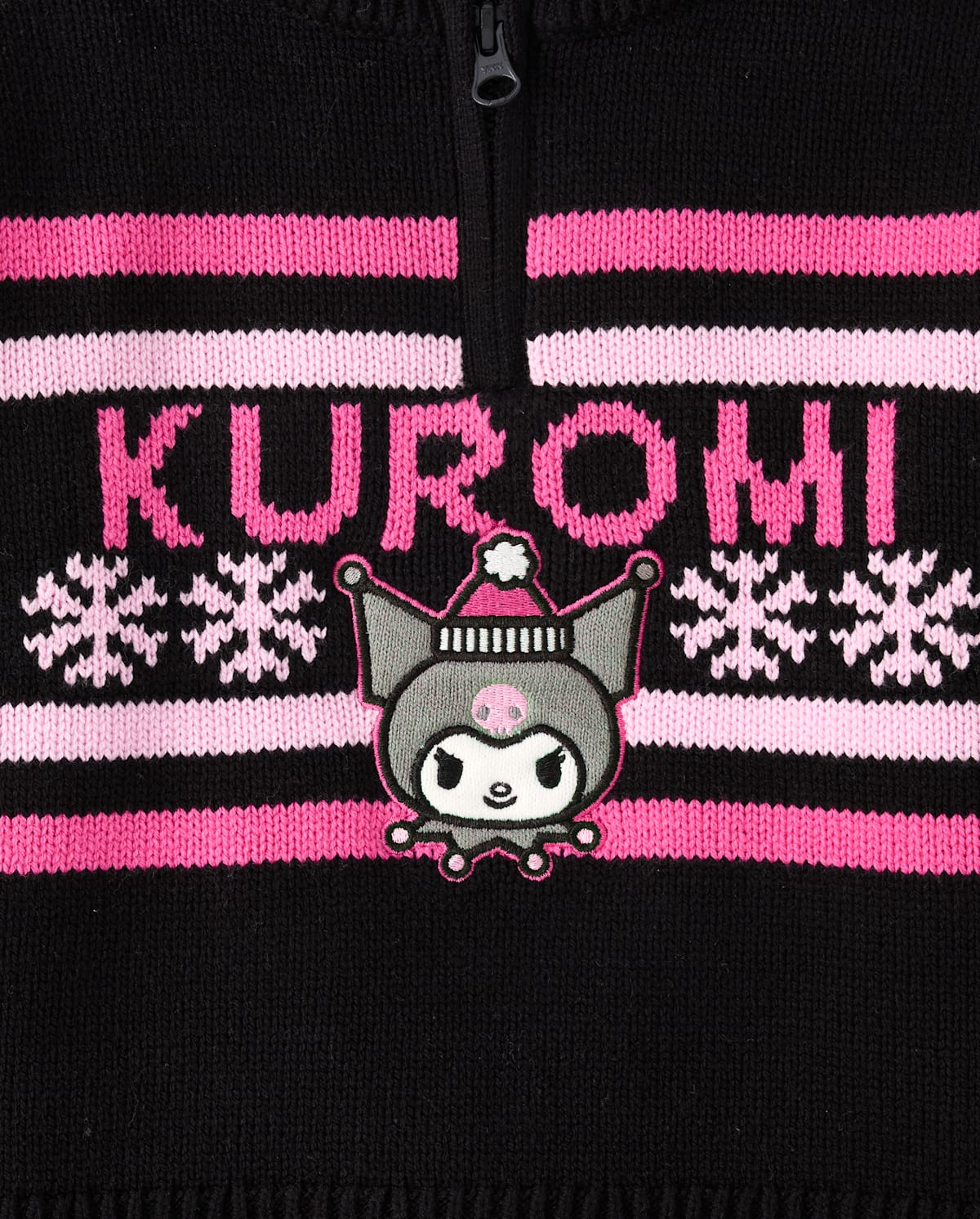 Свитер The Children's Place Hello Kitty® Intarsia Quarter Zip Pullover для девочек, цвет: Чёрный — фото 2
