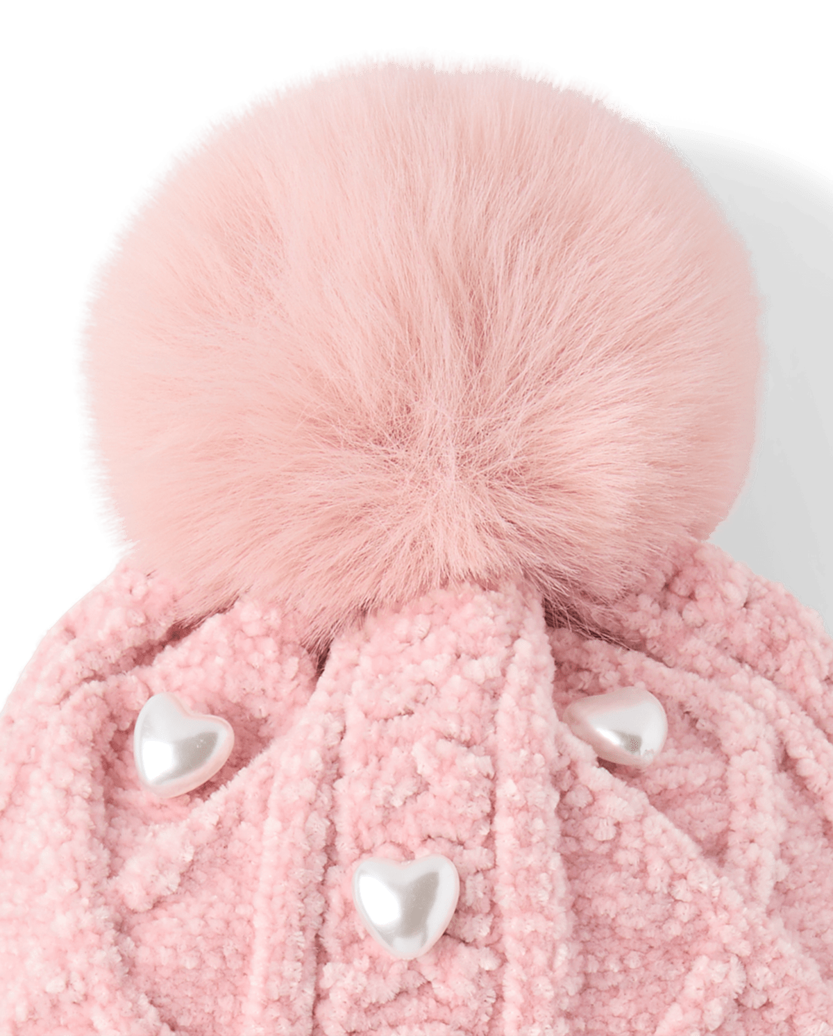 Шапка The Children's Place Pearl Cable Knit Pom Pom для девочек, цвет: Розовый
