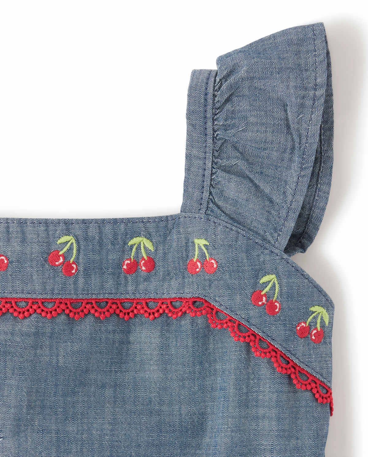 Детские платья Gymboree Girls Embroidered Chambray Dress - Very Cherry — фото 2