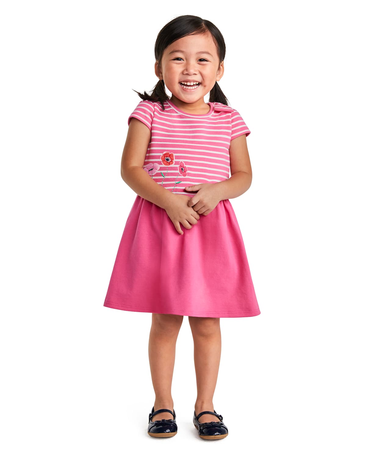 Детские платья Gymboree Girls Embroidered Striped Dress - Playful Poppies