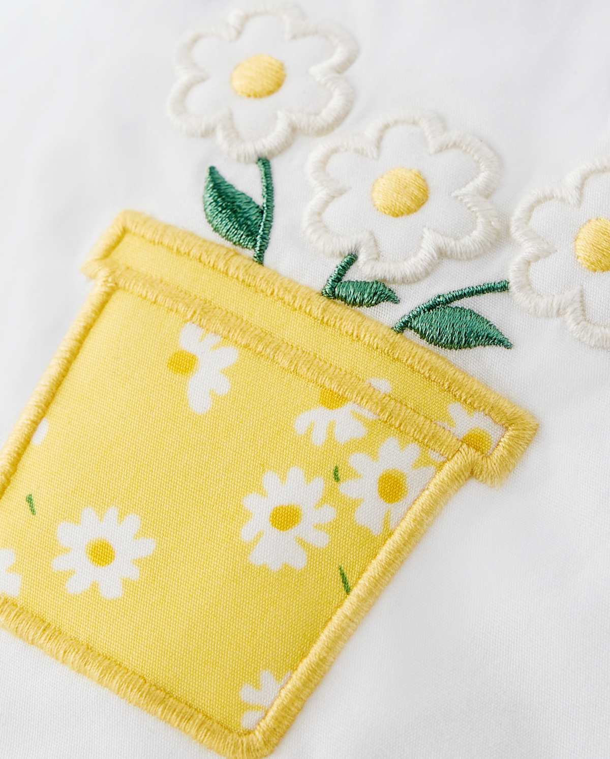 Gymboree Girls Applique Flower Pot Swing Top - Sunny Daisies