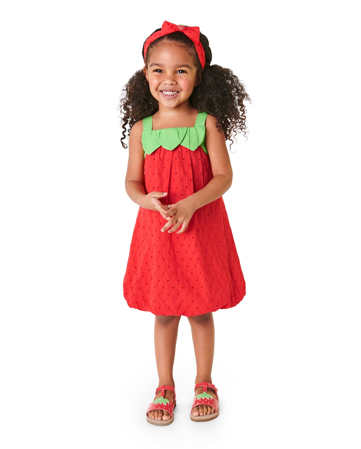 Детские платья Gymboree Girls Eyelet Bubble Hem Dress - Strawberry Patch