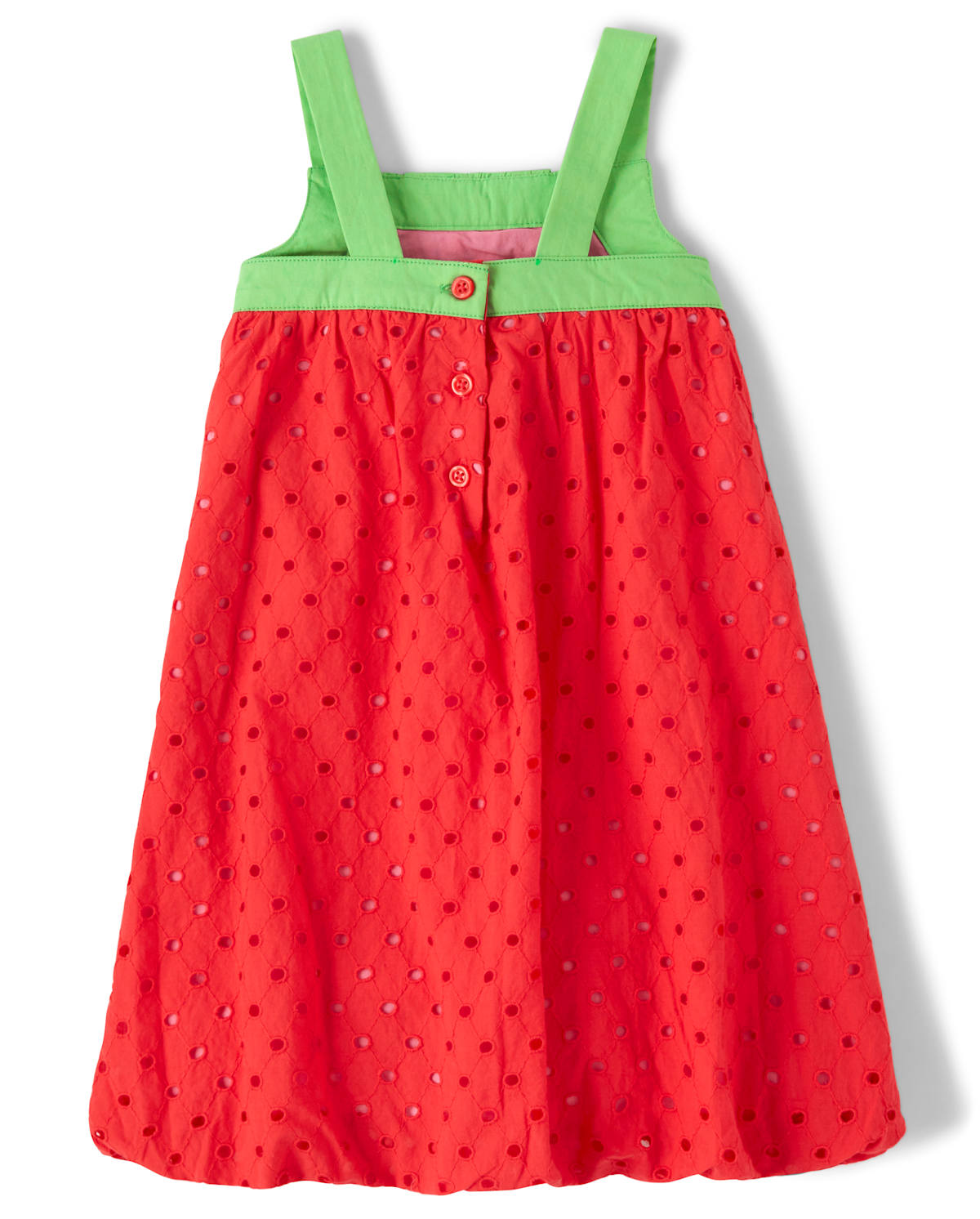 Детские платья Gymboree Girls Eyelet Bubble Hem Dress - Strawberry Patch — фото 4