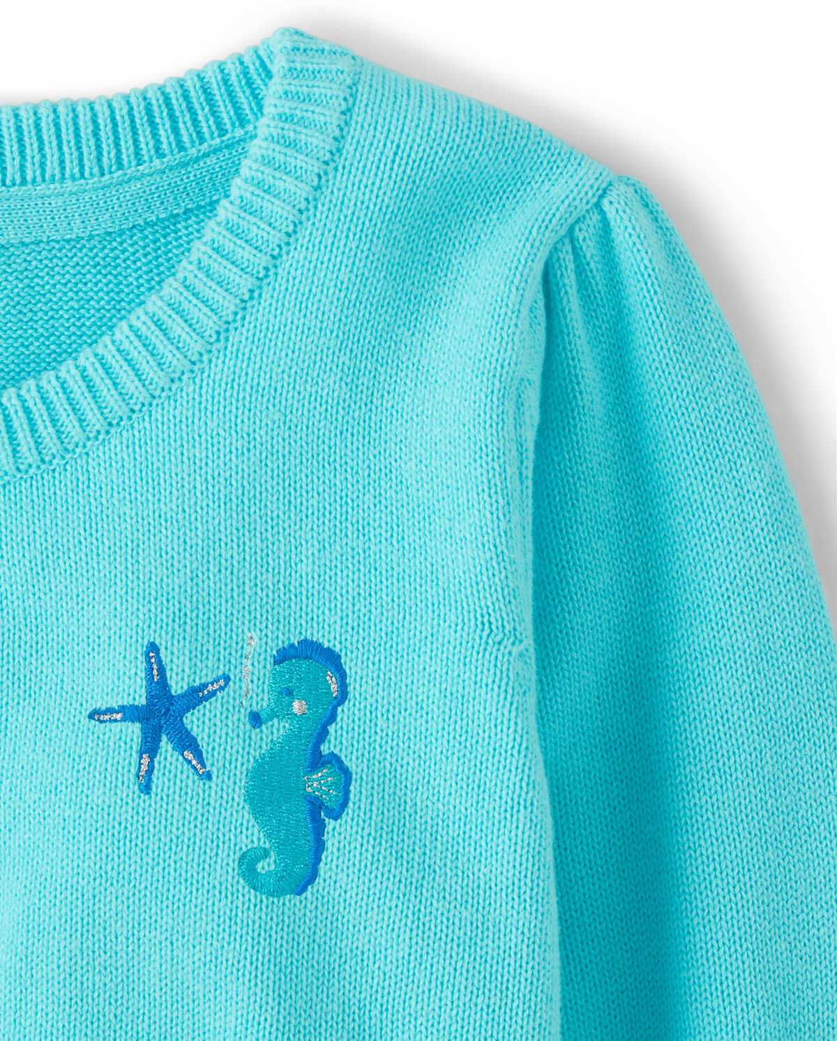 Детские кардиганы Gymboree Girls Embroidered Seahorse Cardigan - Under The Sea — фото 2