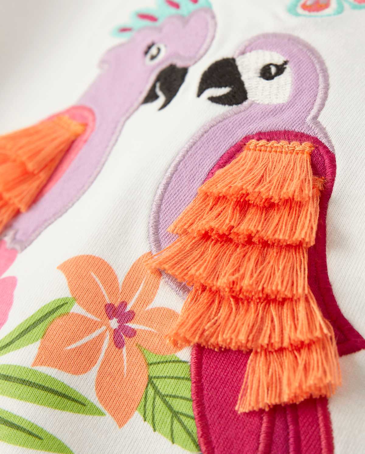 Gymboree Girls Applique Tassel Parrot Top - Summer Safari