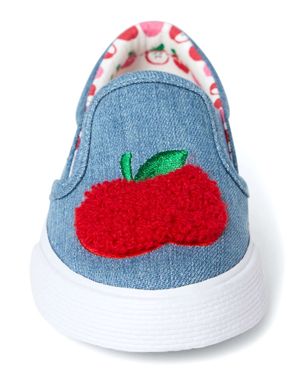Детские кроссовки Gymboree Girls Embroidered Denim Slip On Sneakers - Candy Apple — фото 3
