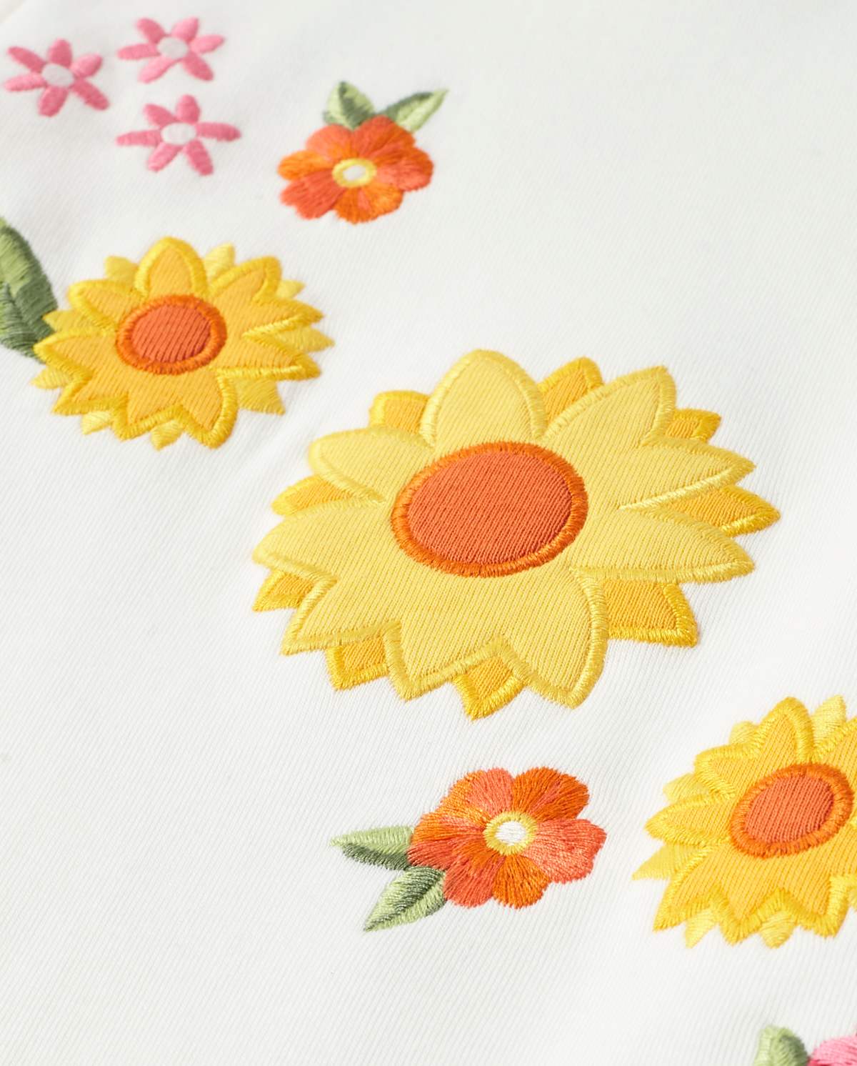 Gymboree Girls Embroidered Flower Top - Harvest