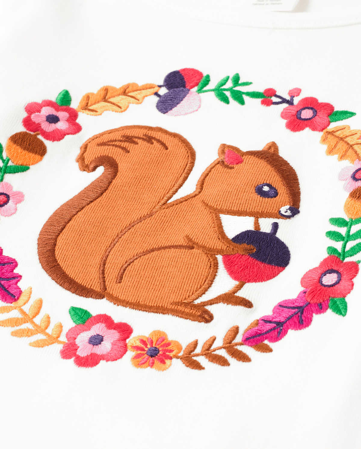 Gymboree Girls Embroidered Squirrel Top - Berry Cute