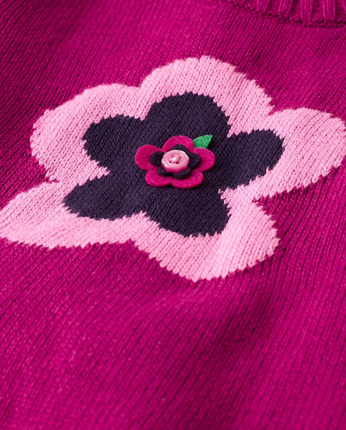 Детские свитеры Gymboree Girls Embroidered Flower Sweater - Berry Cute