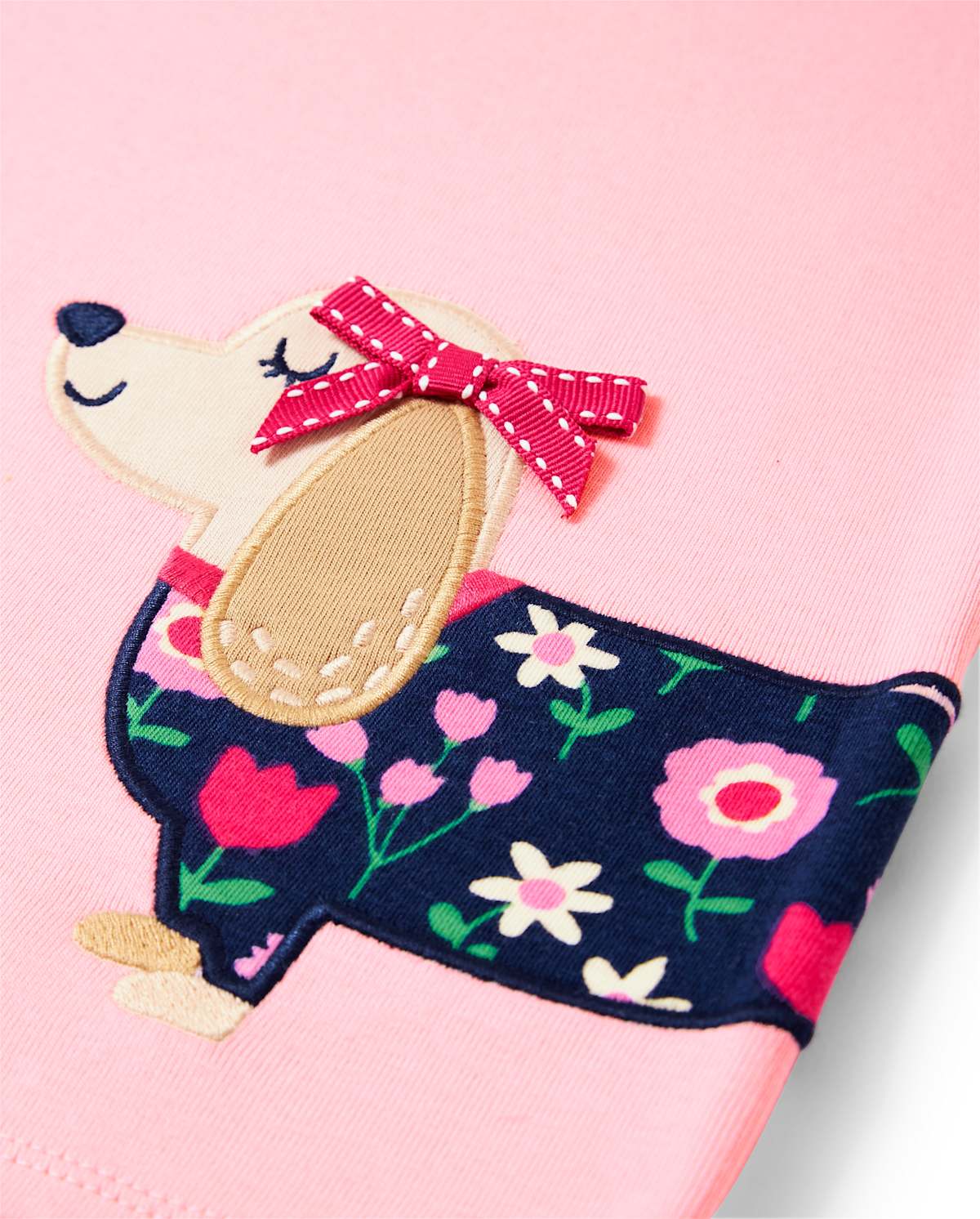 Gymboree Girls Embroidered Dog Top - Preppy Puppy