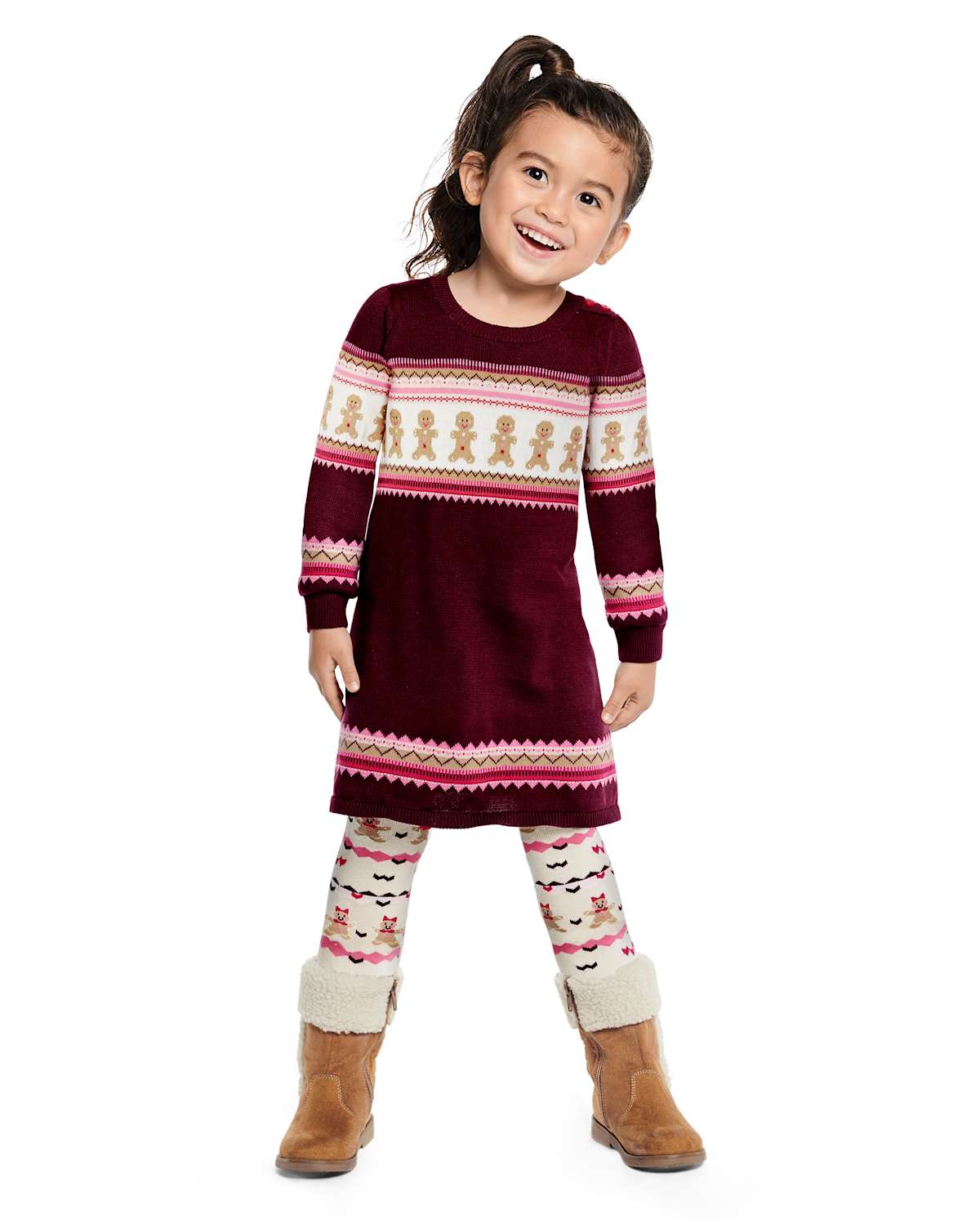 Детские платья Gymboree Girls Gingerbread Fairisle Sweater Dress - Winter Wonderland