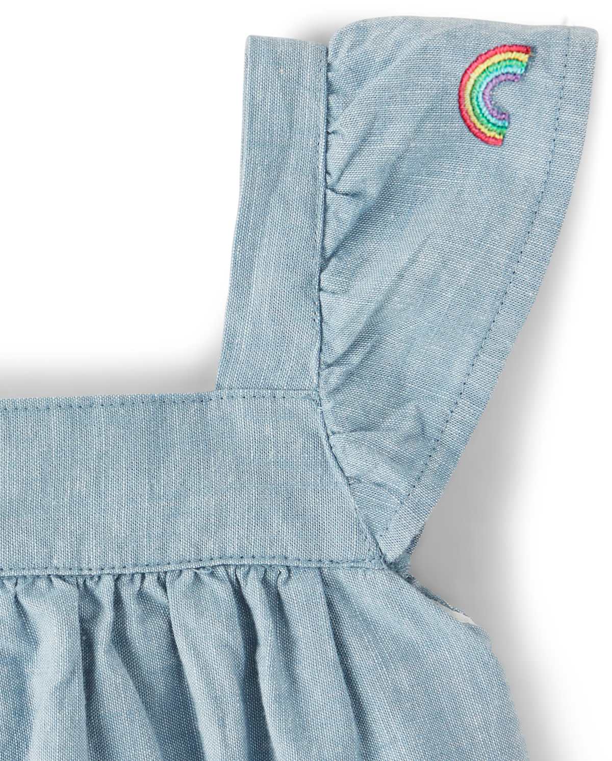Детские платья Gymboree Girls Embroidered Rainbow Chambray Dress - Sunshine Time — фото 2