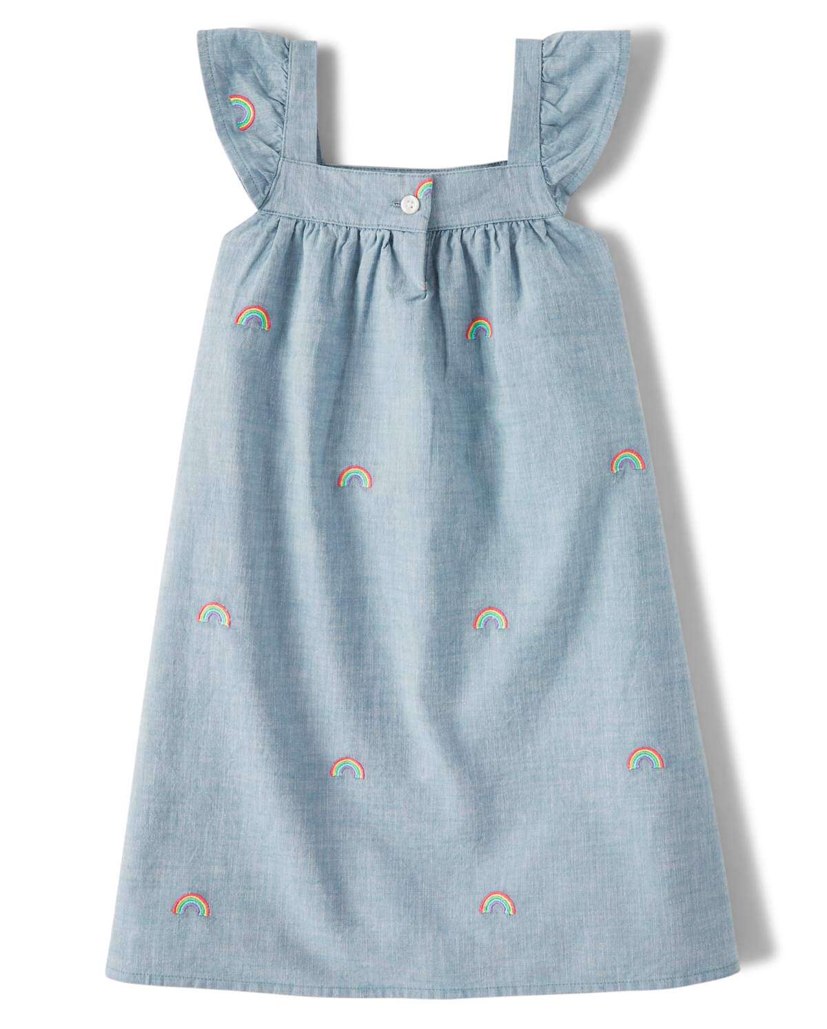 Детские платья Gymboree Girls Embroidered Rainbow Chambray Dress - Sunshine Time — фото 3
