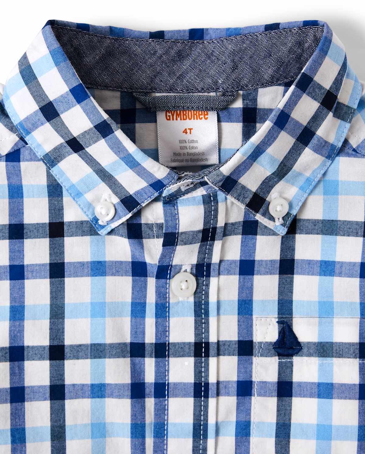 Детские рубашки Gymboree Boys Embroidered Plaid Button Up Shirt - Country Club — фото 2