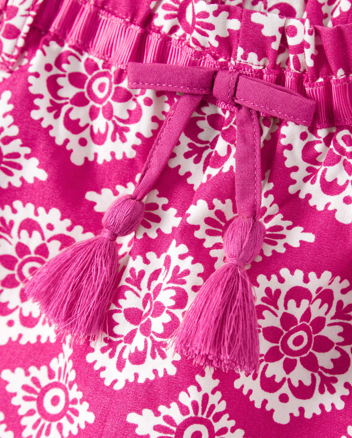 Gymboree Girls Medallion Tassel Belted Shorts - Summer Sunsets