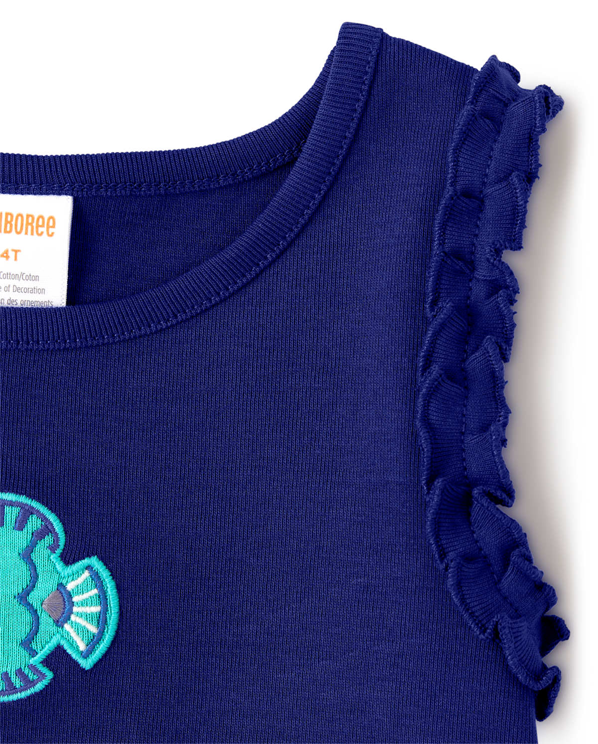 Детские топы Gymboree Girls Fish Ruffle Tank Top - Island Getaway — фото 2