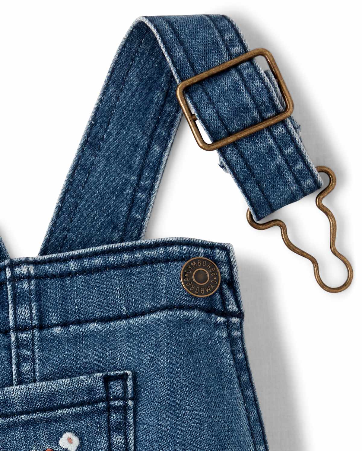 Gymboree Girls Embroidered Floral Overalls - Western Skies — фото 2
