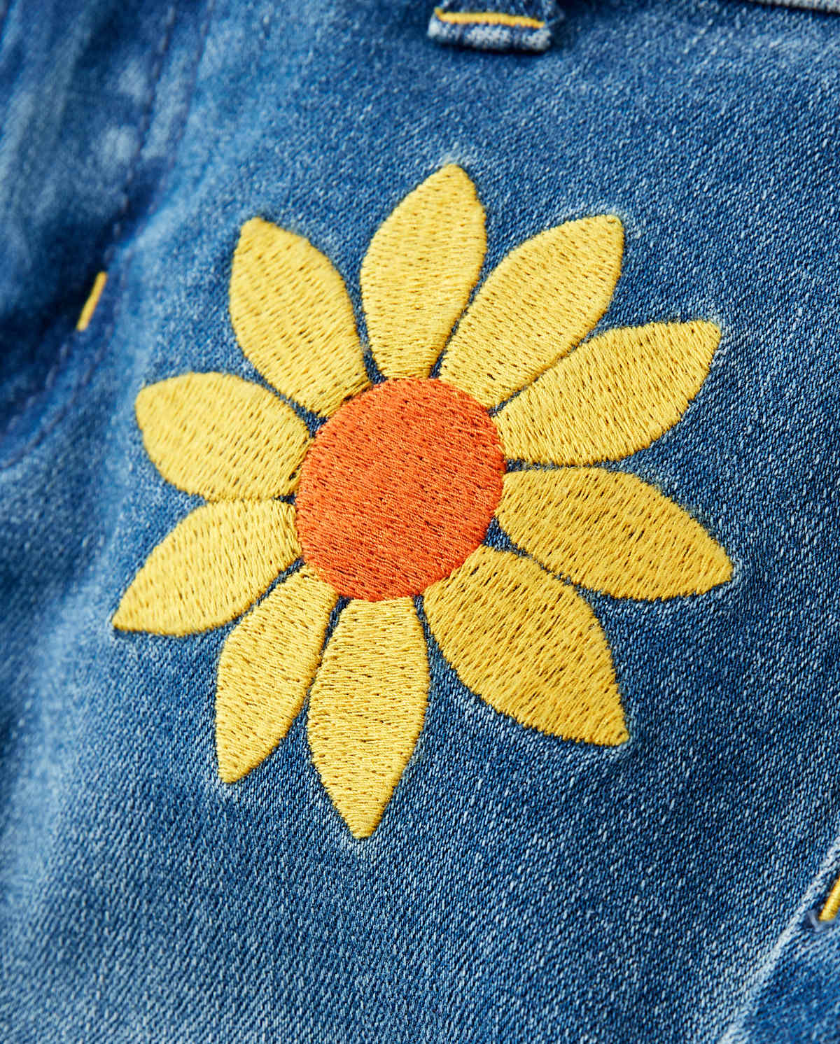 Gymboree Girls Embroidered Sunflower Jeans - Harvest