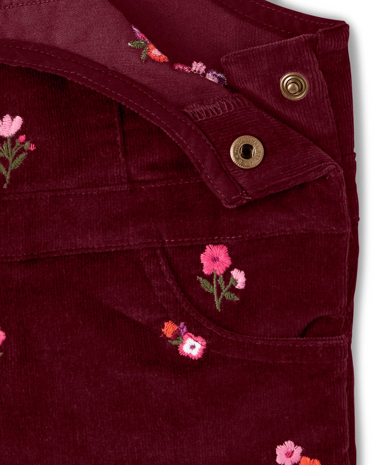 Gymboree Girls Embroidered Floral Corduroy Overalls - Tree House — фото 4