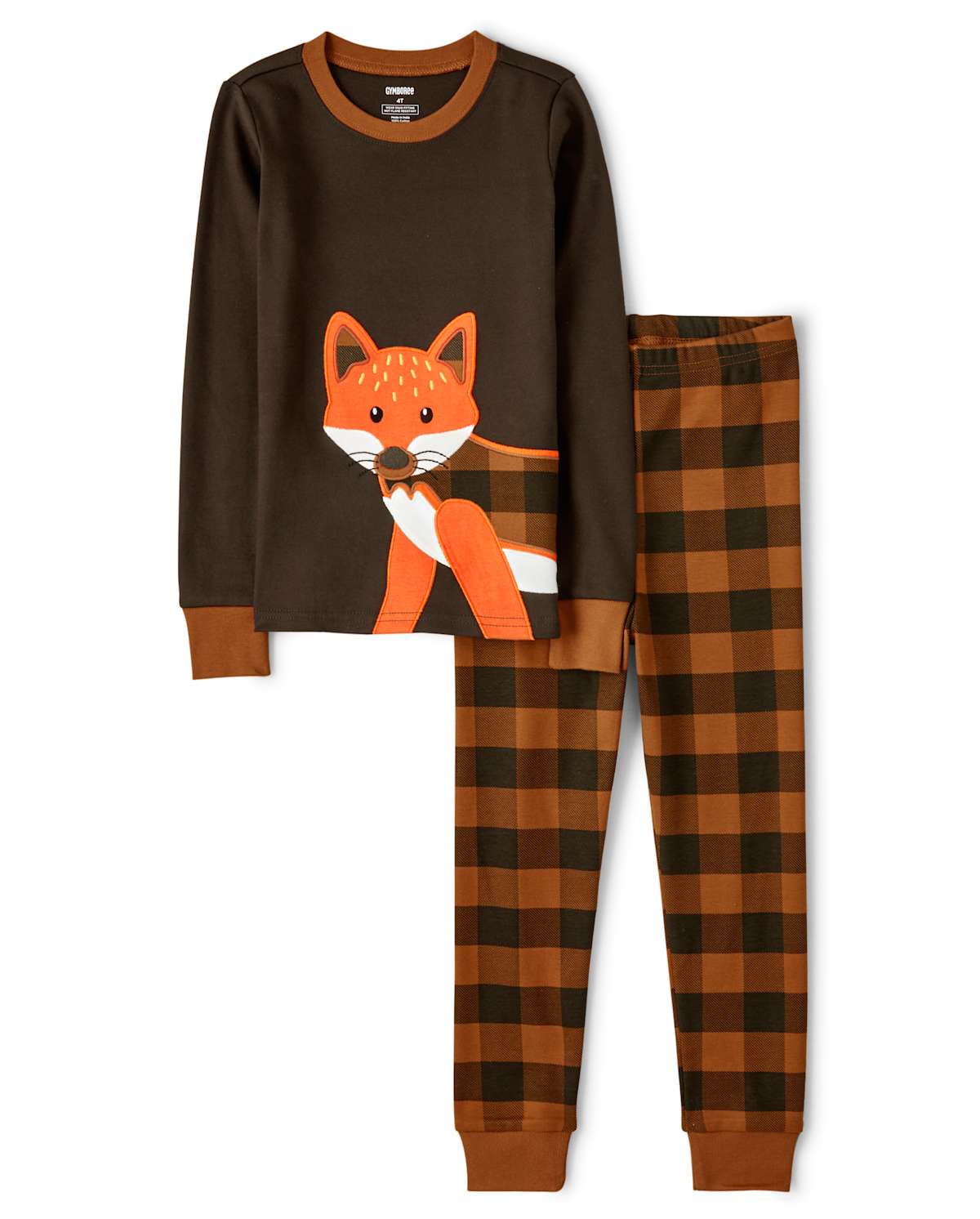 Детские пижамы Gymboree Boys Plaid Fox Cotton 2-Piece Pajamas - Gymmies