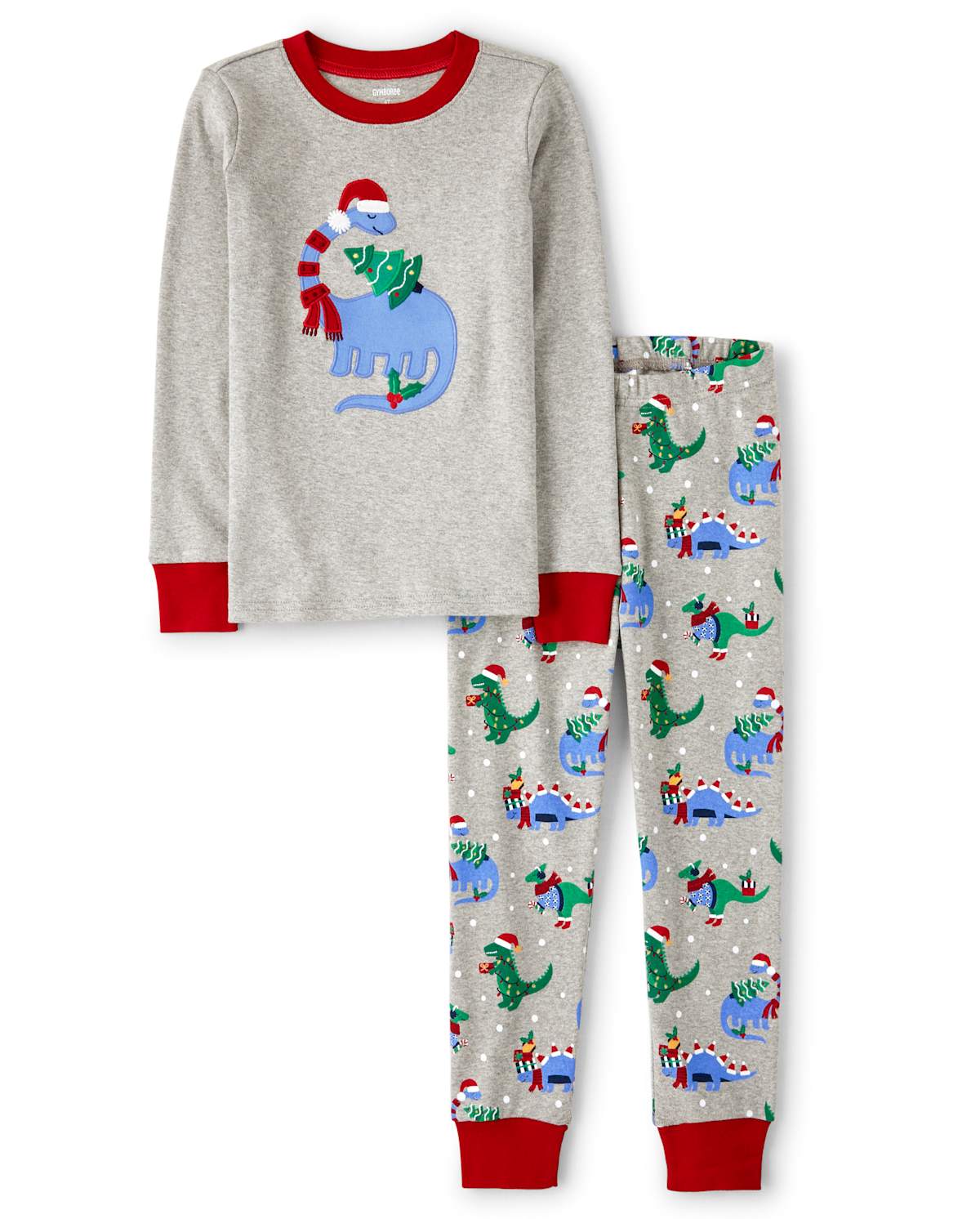 Детские пижамы Gymboree Boys Christmas Dino Cotton 2-Piece Pajamas