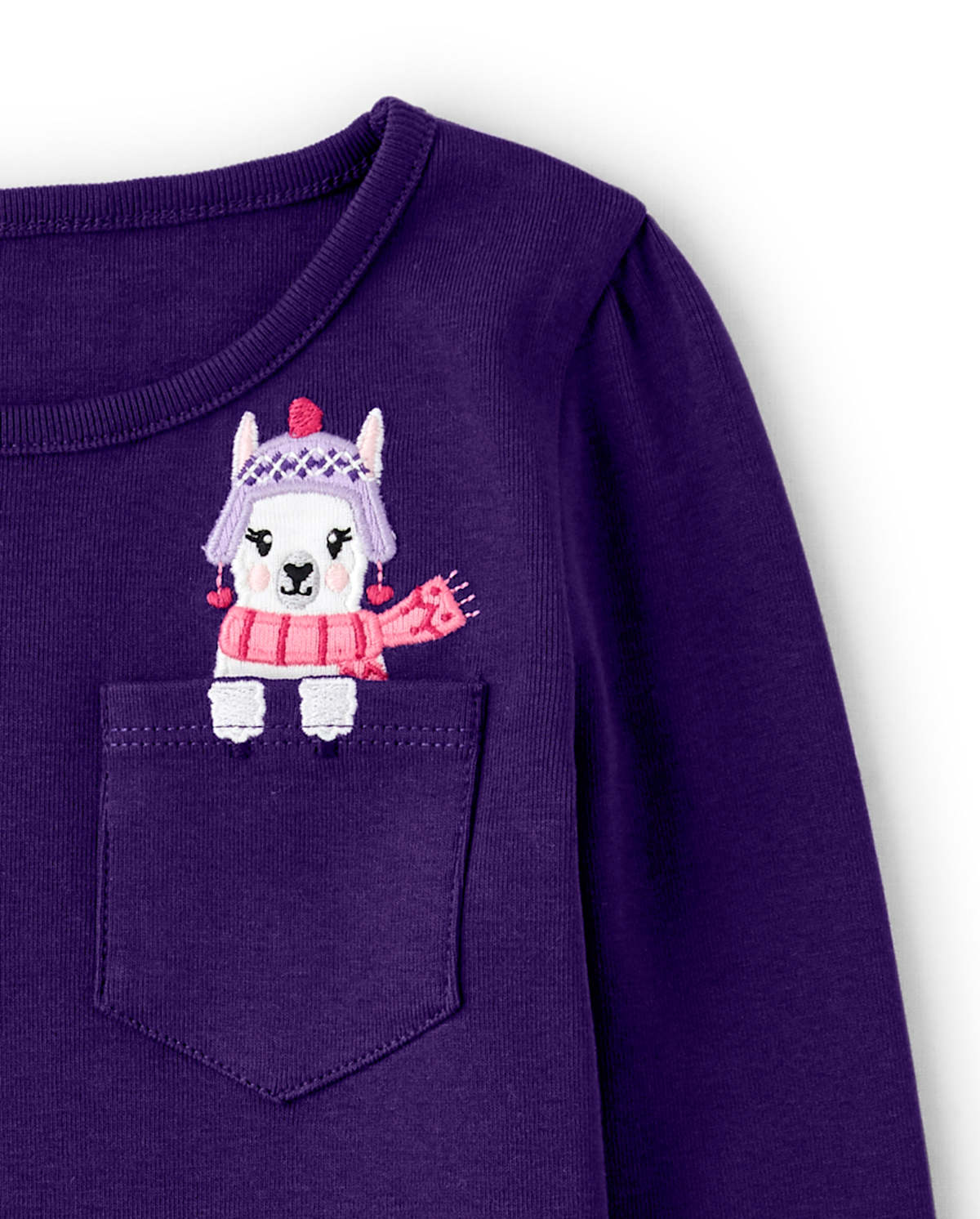 Детские топы Gymboree Girls Embroidered Llama Pocket Top - Little Llamas — фото 2
