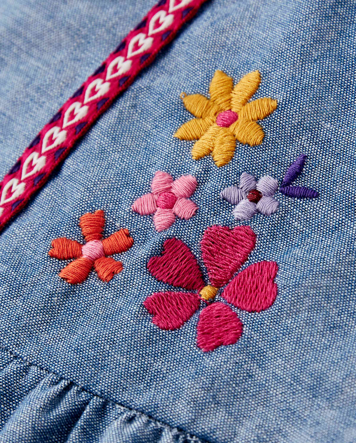 Детские юбки Gymboree Girls Embroidered Floral Denim Skort - Little Llamas