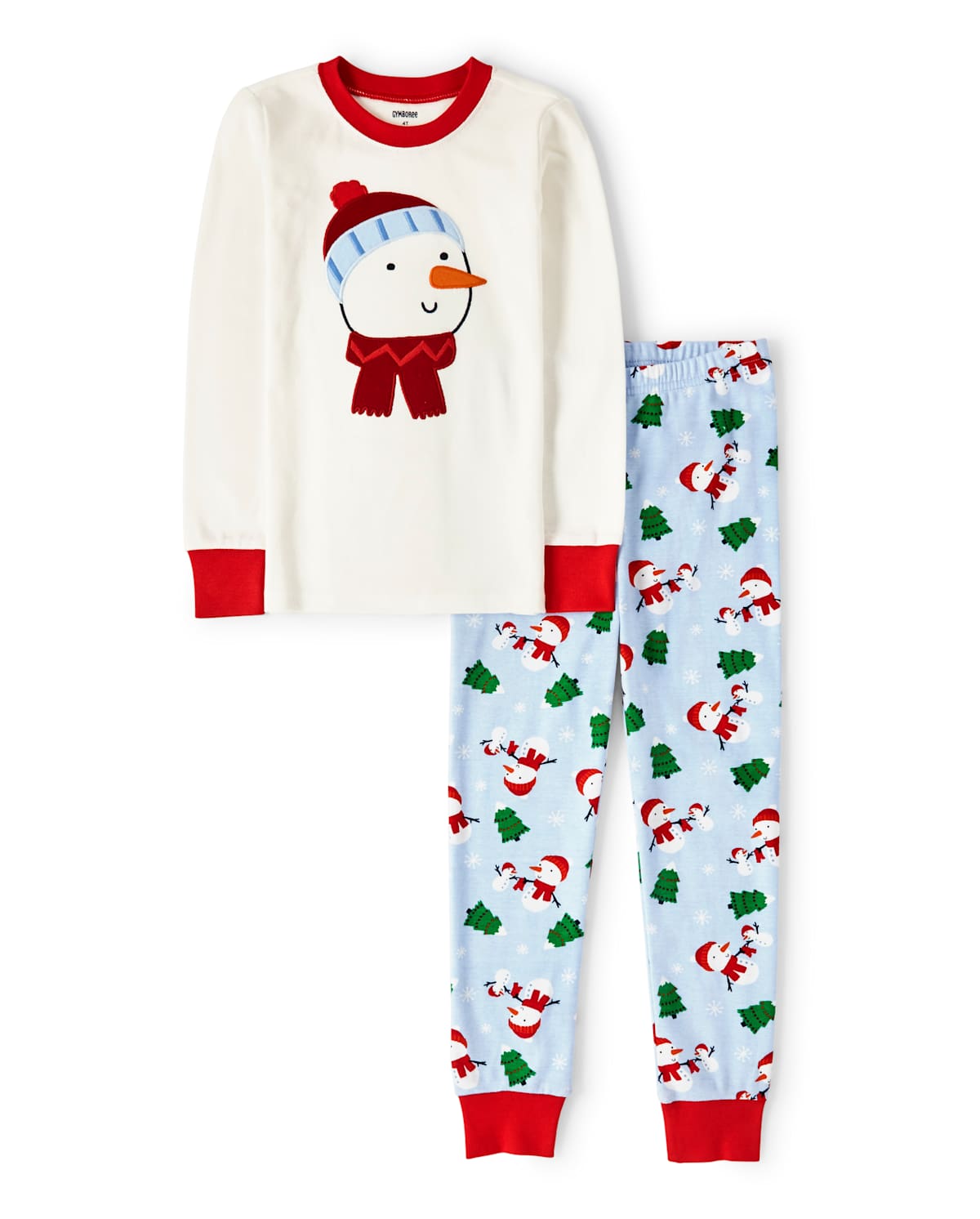 Детские пижамы Gymboree Kids Snowman Cotton 2-Piece Pajamas