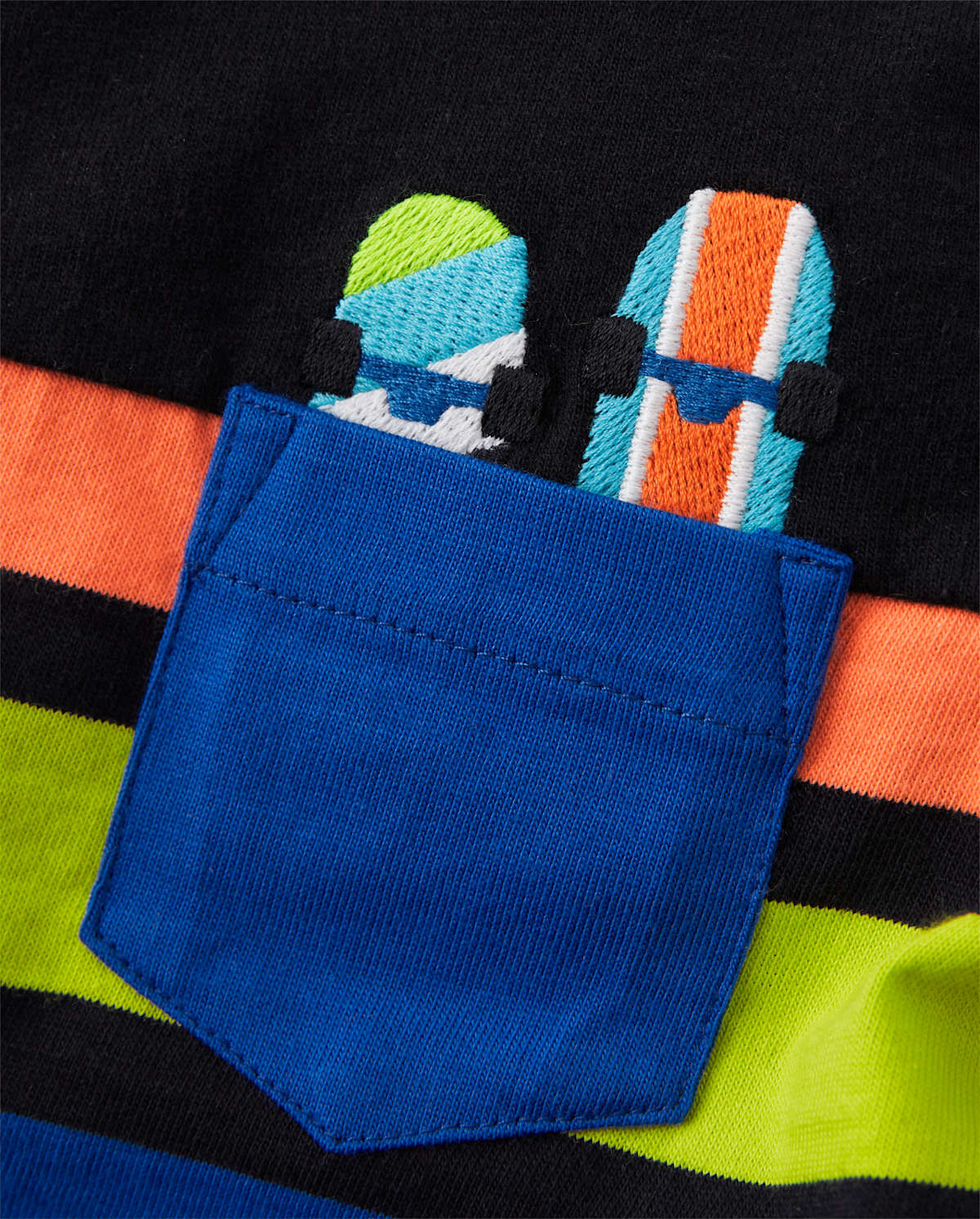 Детские футболки Gymboree Boys Striped Pocket Tee - Stunt Master