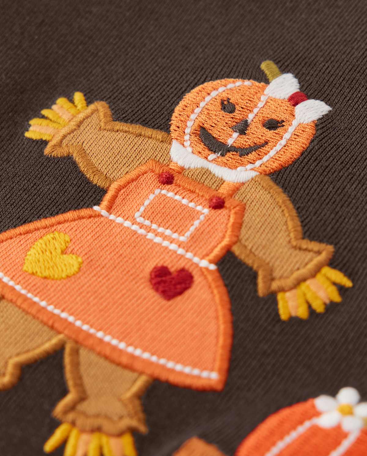Детские топы Gymboree Girls Embroidered Fall Scene Top - Perfect Pumpkin