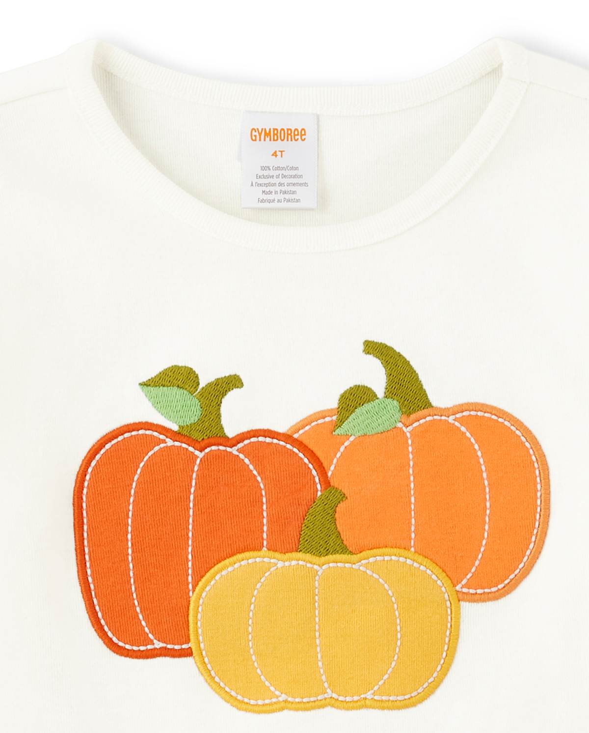 Детские топы Gymboree Girls Embroidered Pumpkin Top - Perfect Pumpkin — фото 2