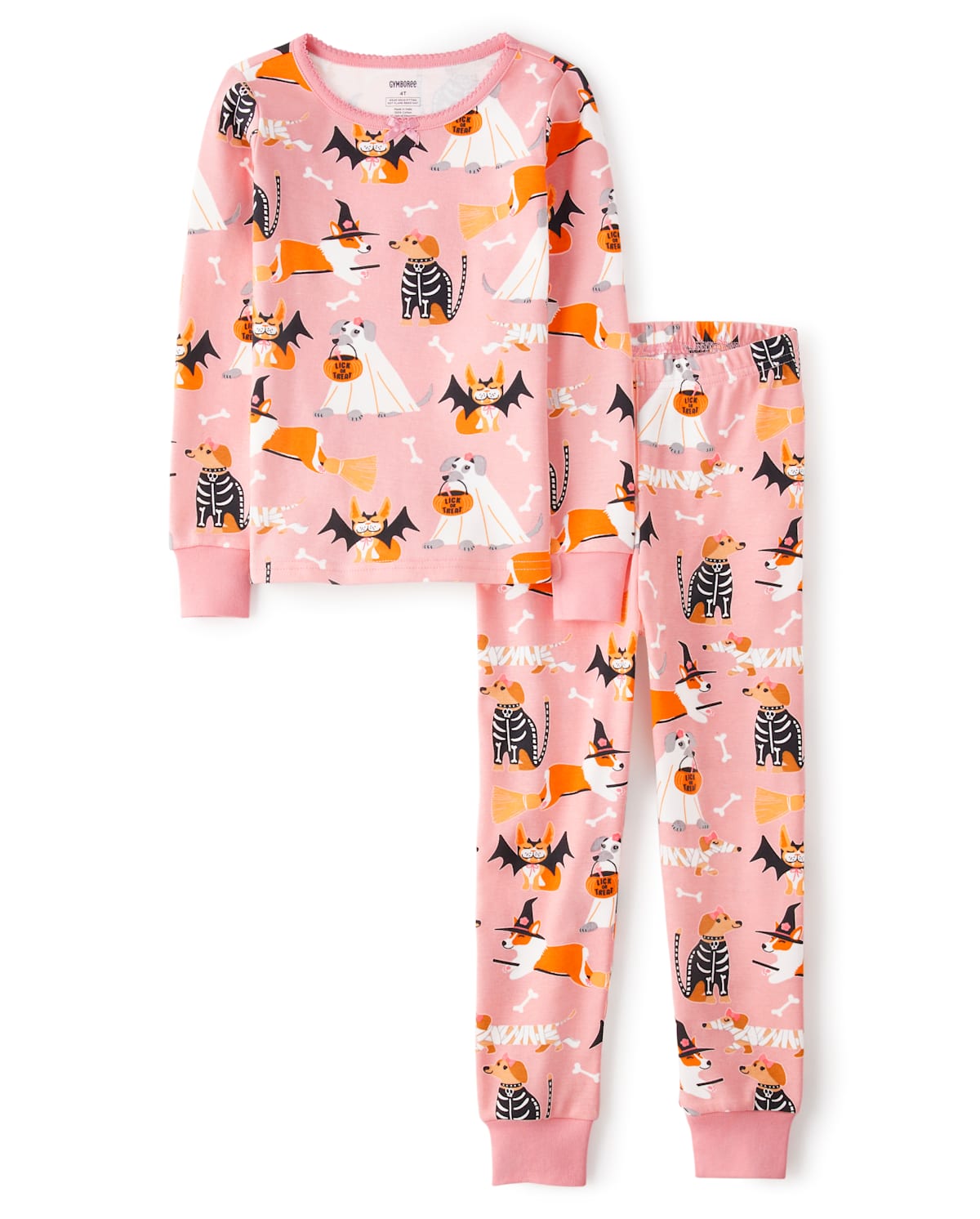 Gymboree Girls Halloween Dog Snug Fit Cotton Pajamas