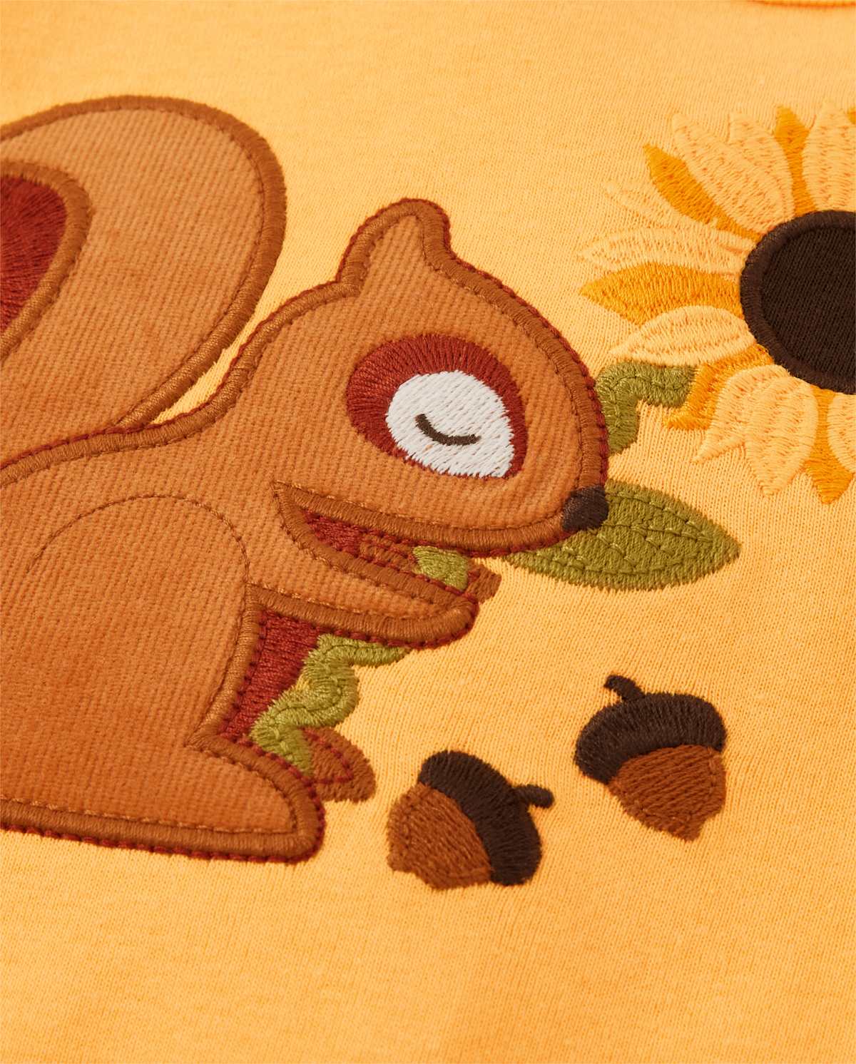 Gymboree Girls Embroidered Squirrel Top - Autumn Harvest