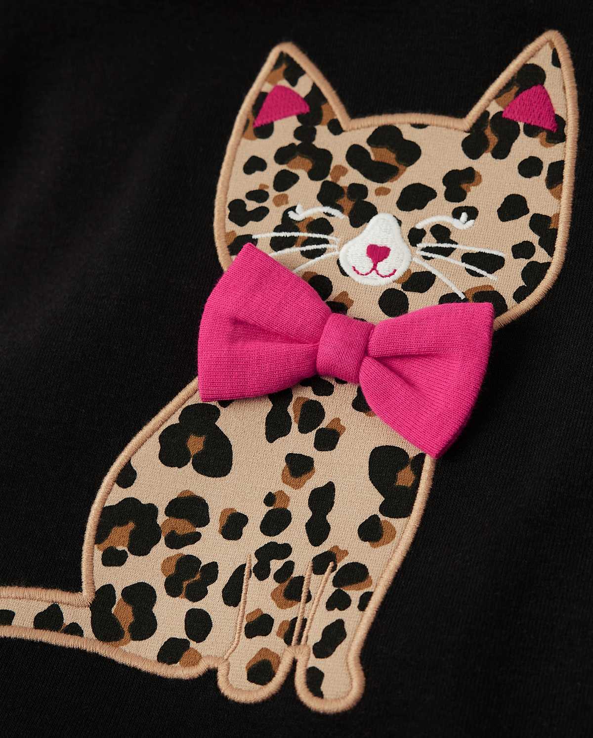 Gymboree Girls Embroidered Cat Top - Purrrfect in Pink