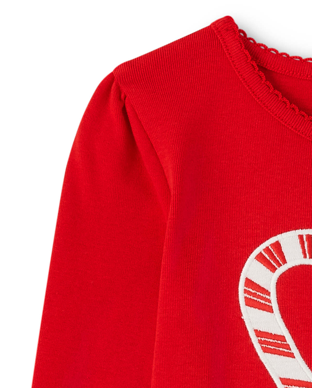 Детские топы Gymboree Girls Embroidered Candy Cane Heart Top - Holiday Express — фото 2