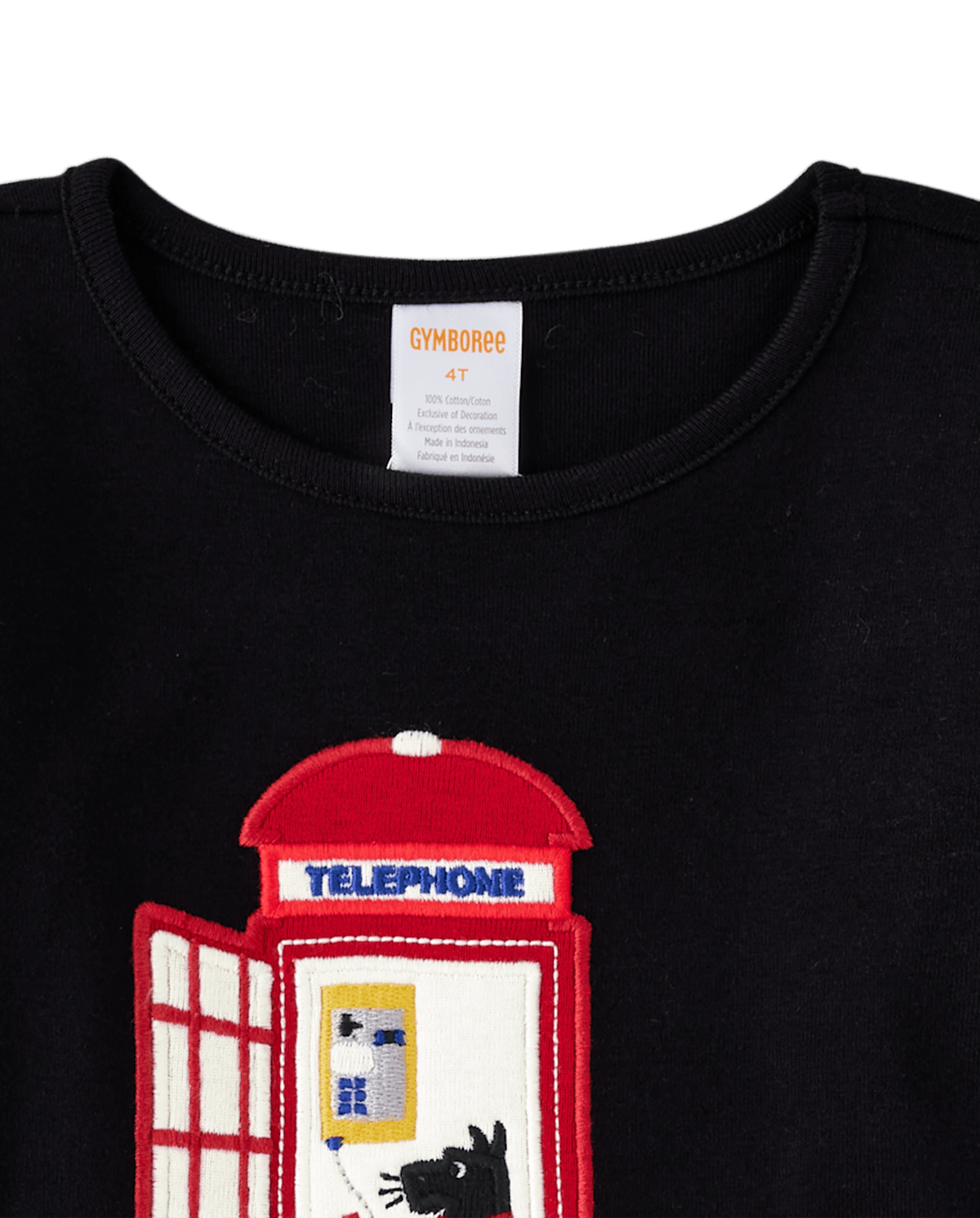Детские топы Gymboree Girls Embroidered Phone Booth Top - London Calling — фото 2
