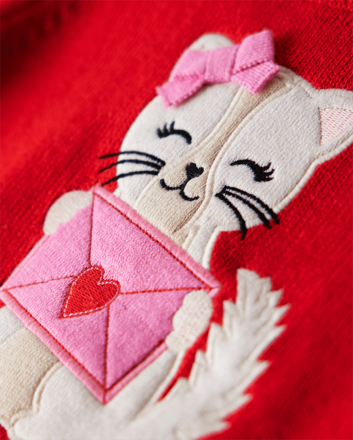 Детские свитеры Gymboree Girls Embroidered Cat Sweater - Valentine Cutie — фото 2