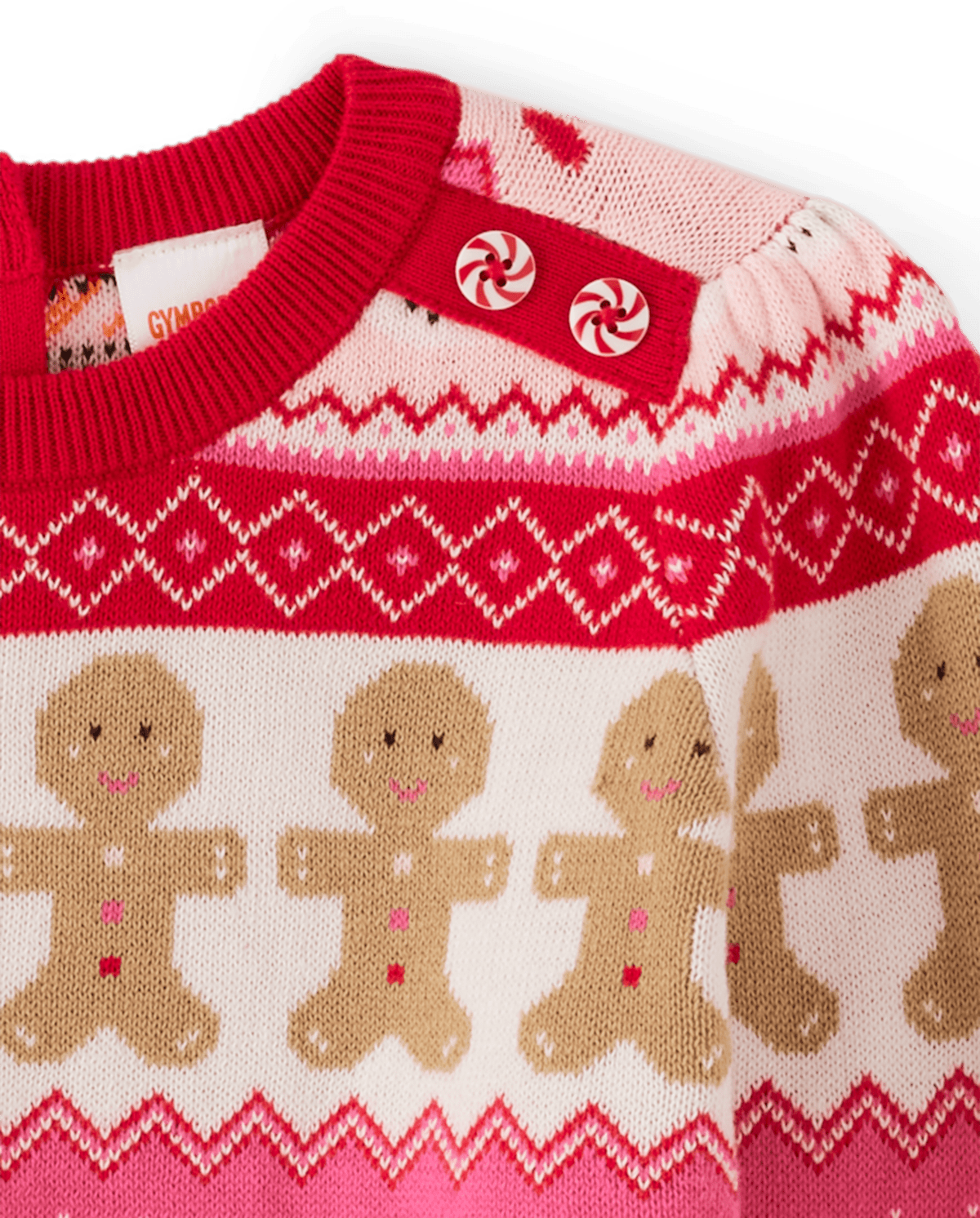 Детские свитеры Gymboree Girls Intarsia Christmas Sweater - Gingerbread House — фото 3