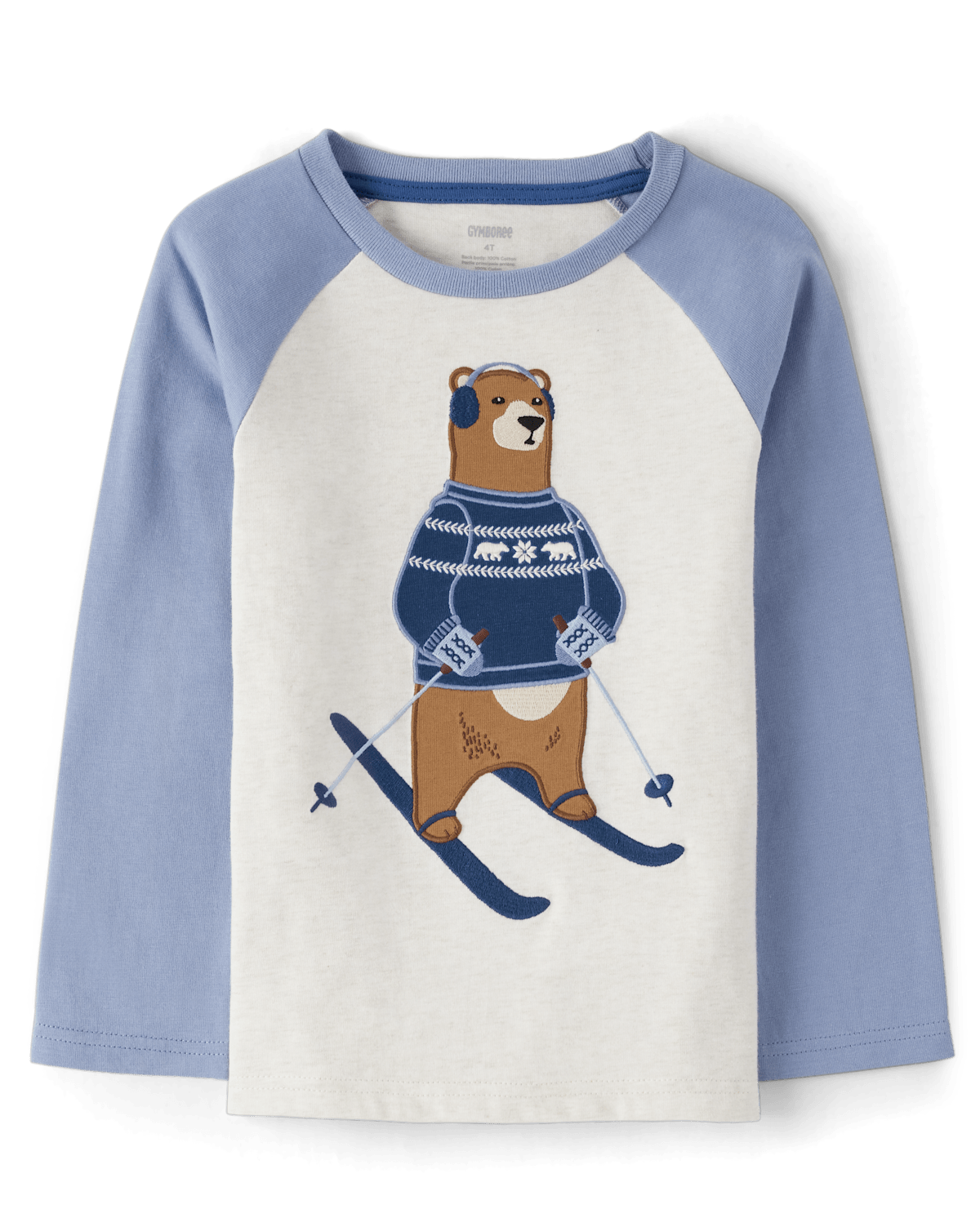 Детские топы Gymboree Boys Embroidered Bear Raglan Top - Bear Hugs