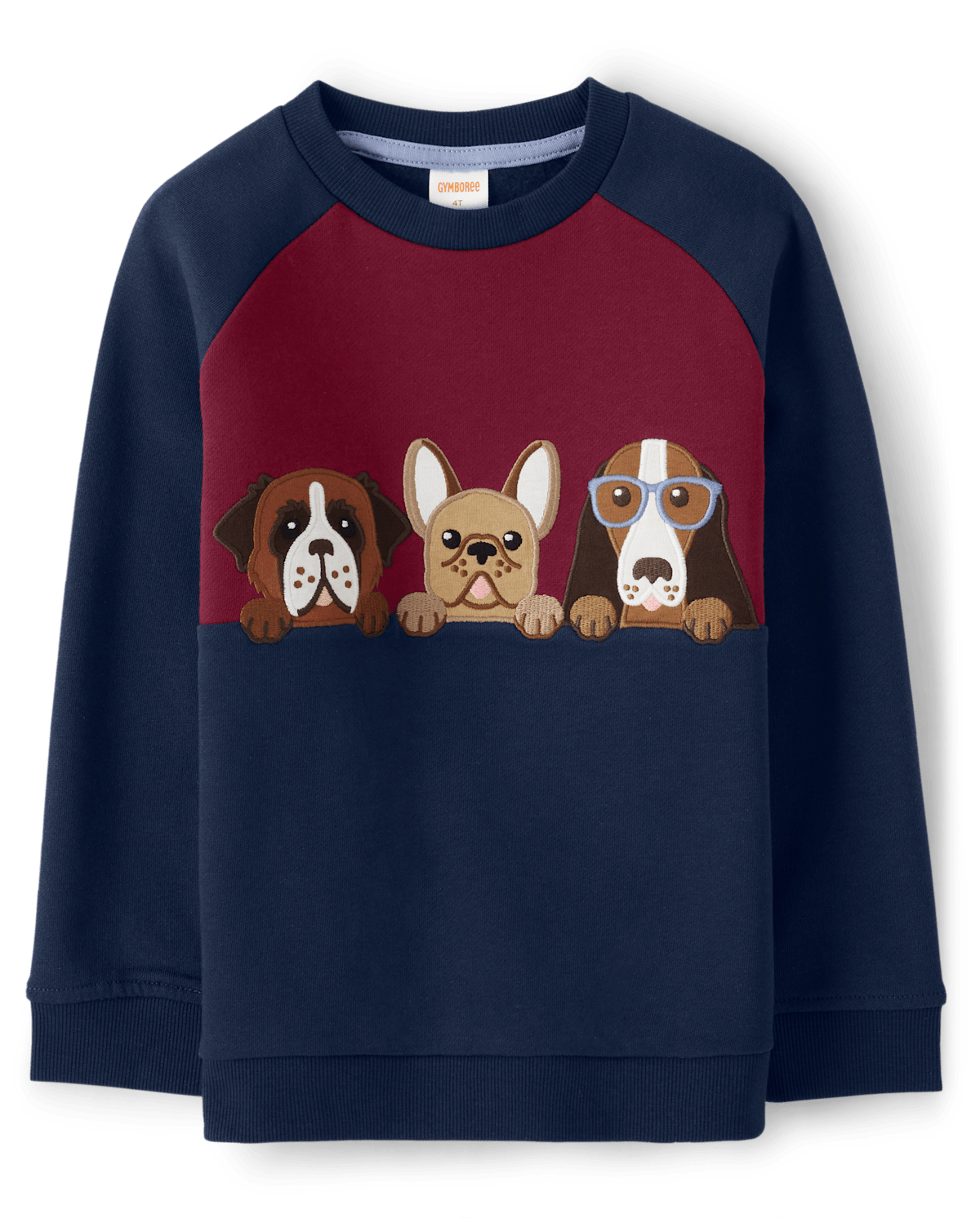 Детские топы Gymboree Boys Embroidered Dogs Colorblock Raglan Top - Playful Pups